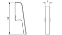 Imbinare pentru plintă MDF, 60 mm, alb, 5 buc/set