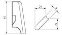 Colț exterior pentru plintă MDF, 60 mm, alb, 4 buc/set