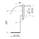 Racord WC, A90-90, Cot rigid 90 °