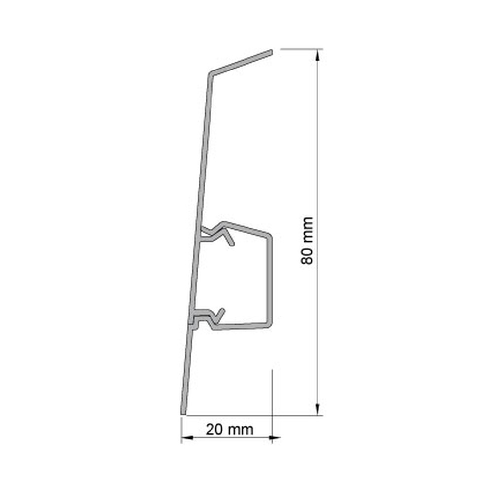 Plintă PCV stejar bourbon închis pentru podea NG 80 mm, 2.5 ml