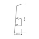 Plintă PCV stejar chihlimbar pentru podea NG 80 mm, 2.5 ml