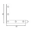 Colțar/vinclu din oțel zincat plat perforat pentru mobilă 50x50x10x2 mm