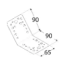 Element de îmbinare contra vântuirii 135°, din otel zincat, 90x90x65x2.5 mm