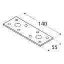 Placă perforată plată din otel zincat pentru îmbinare constructii de lemn, 140x55x2.5 mm