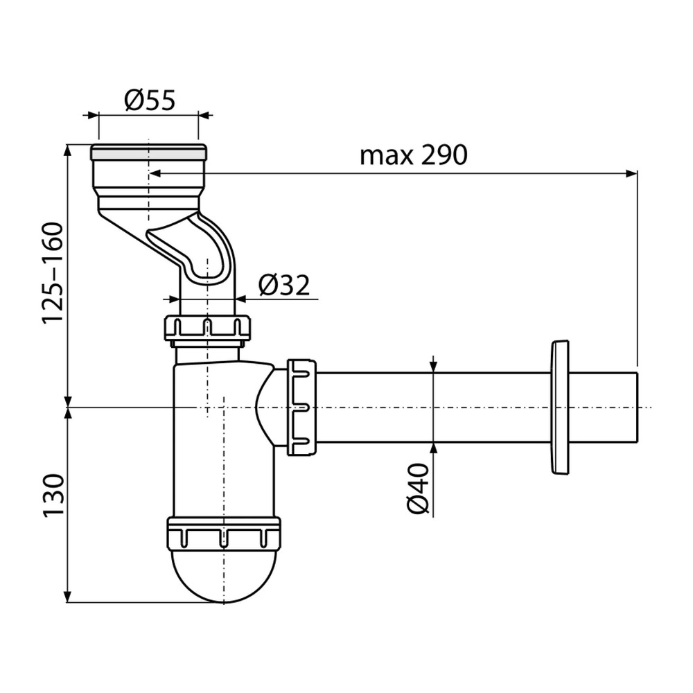 Sifon urinal cu garnitură A45A