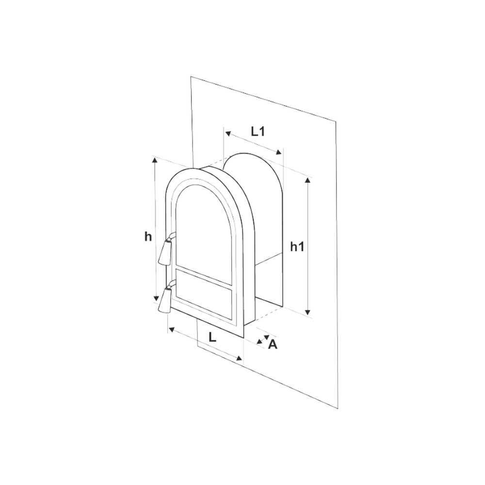 Usa Semineu cu Geam Cerbi Ornamente Argintii / H[mm]: 555; B[mm]: 345