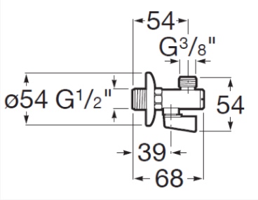 Robinet colțar cu filtru Roca 1/2"x3/8" crom