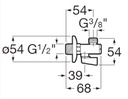 Robinet colțar cu filtru Roca 1/2"x3/8" crom