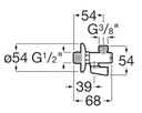 Robinet colțar cu filtru Roca 1/2"x1/2" crom
