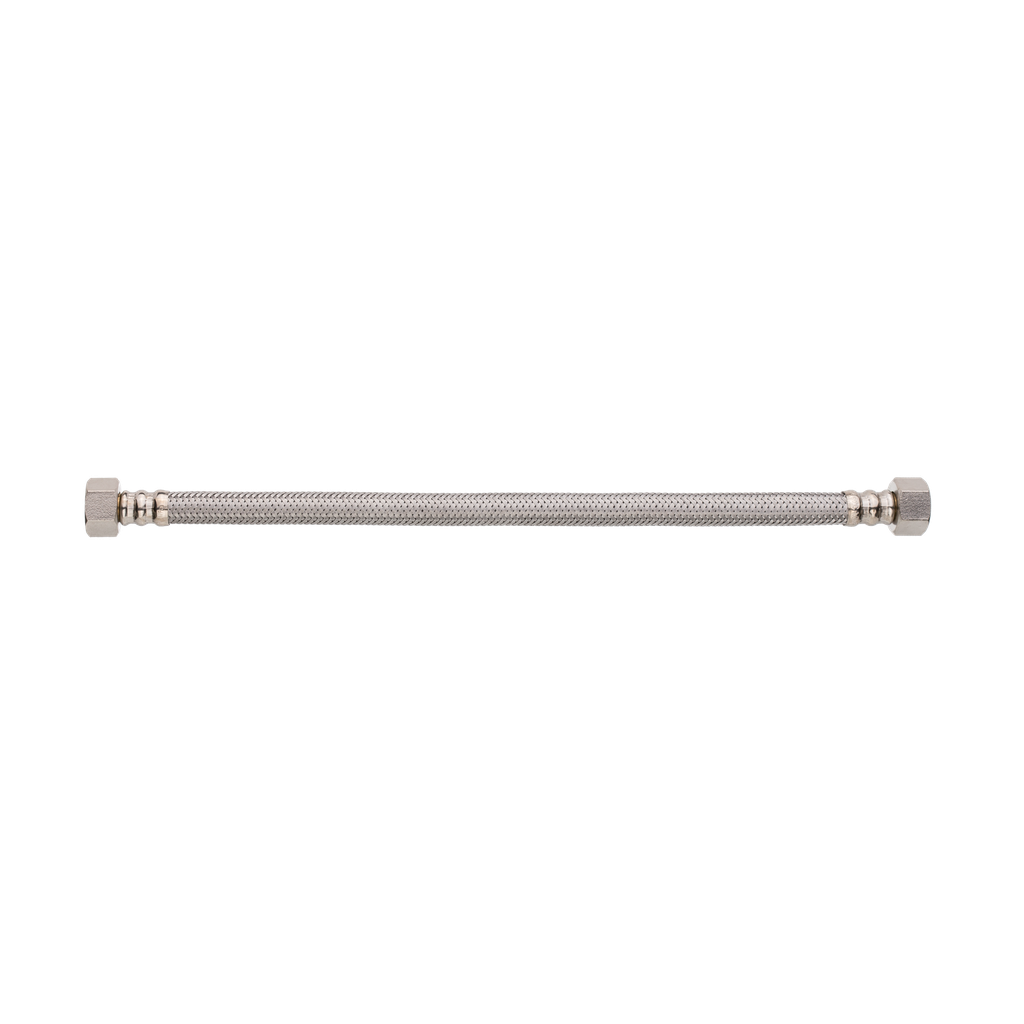Racord flexibil monocomandă cu tesatură inox D 3/8'' l 45 cm și adaptor lung