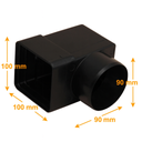 Racord colector apă hidroizolație, pătrat 100x100 mm – ieșire Ø90 mm