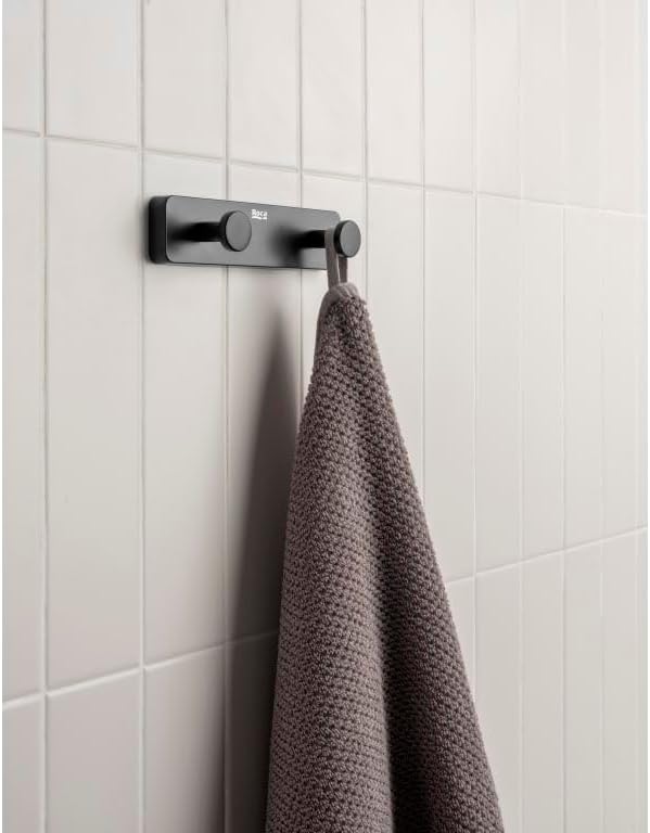 Cuier dublu halat de baie, Sonata, matt black