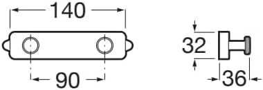 Cuier dublu halat de baie, Sonata, matt black