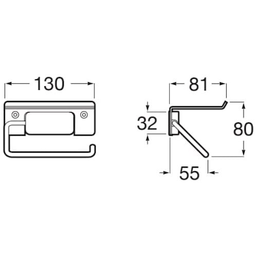 Suport hârtie igienică cu poliță, Sonata, matt black