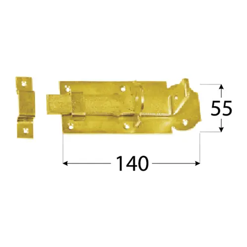 Zăvor poartă cu închidere lacăt tijă simpla, 140x55x5 mm