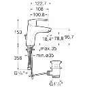 Baterie lavoar monocomandă Roca Monodin-N, Cold Start