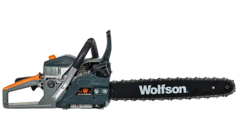 Drujbă pe benzină WOLFSON WFS0011, lungime șină 45 cm, 3.5 CP