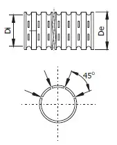 Țeavă flexibilă corugată drenaj, DN 110 mm, fante 360 grade