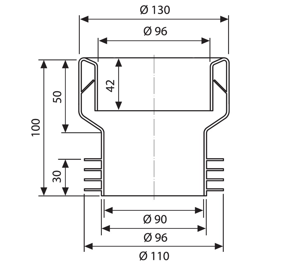 RACORD WC DREPT 100*110MM (1641)