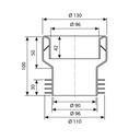 RACORD WC DREPT 100*110MM (1641)