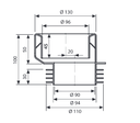 RACORD WC EXCENTRIC 100*110MM (1641E)