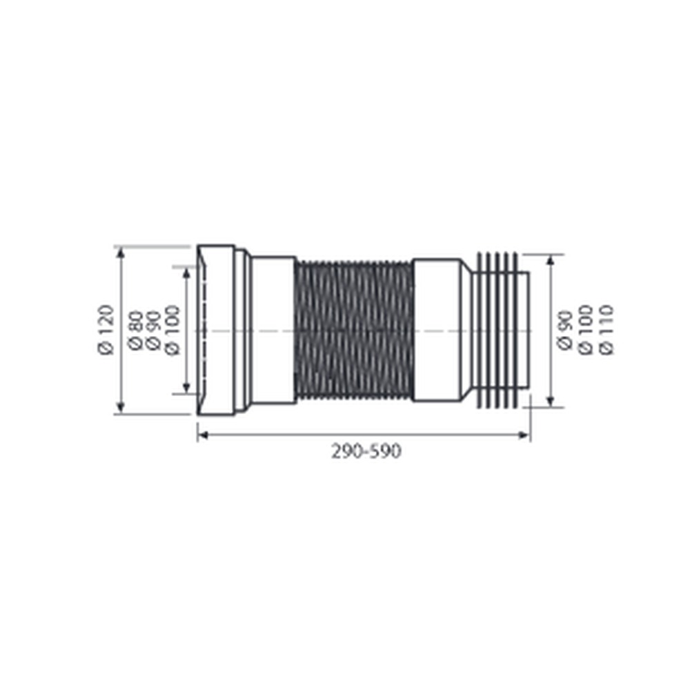 RACORD WC FLEXIBIL-EXTENSIBIL LUNGIME 290 - 590 MM