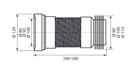 RACORD WC FLEXIBIL-EXTENSIBIL LUNGIME 290 - 590 MM