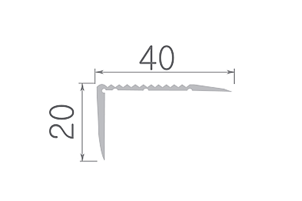 Protecție treaptă 437 40x20mm 1.8m (argintiu)