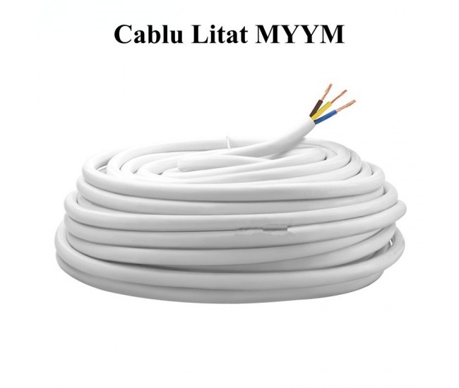 Cablu electric MYYM /H05VV-F, 3x2,5 mm, izolație PVC
