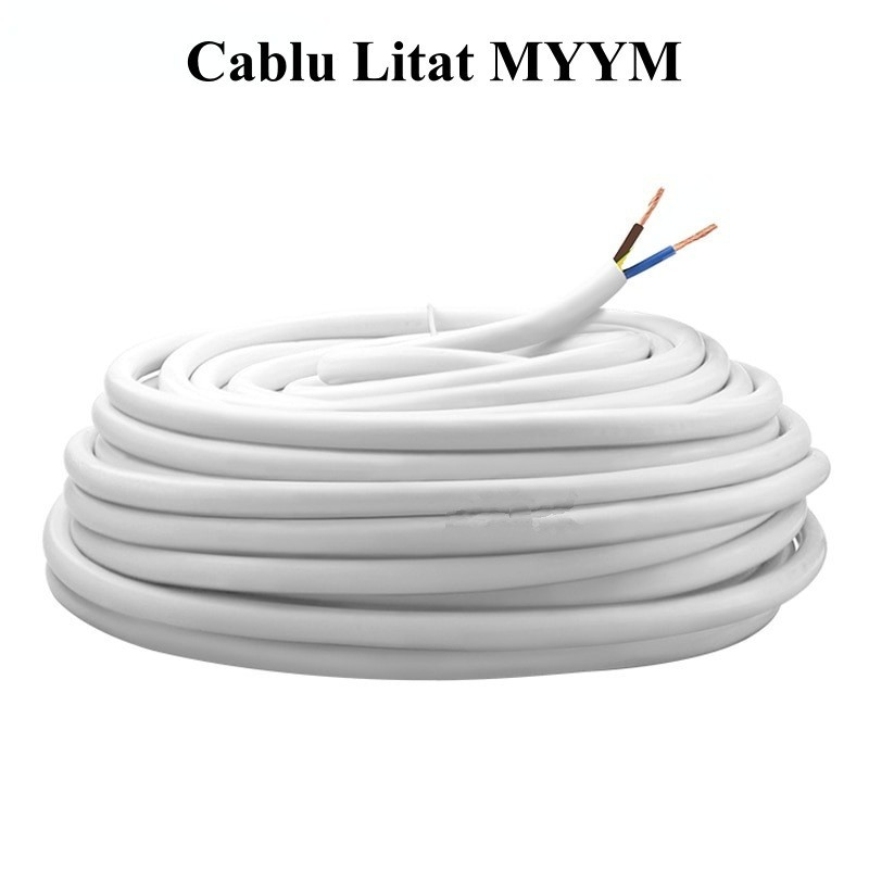 Cablu electric MYYM (H05VV-F), 2x1.5 mmp, izolație PVC