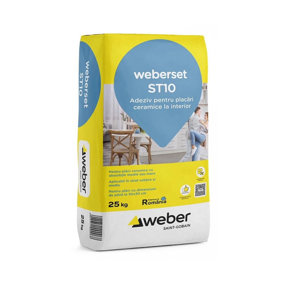 [P003670] Adeziv Weber ST10 pentru placări ceramice la interior, 25 kg