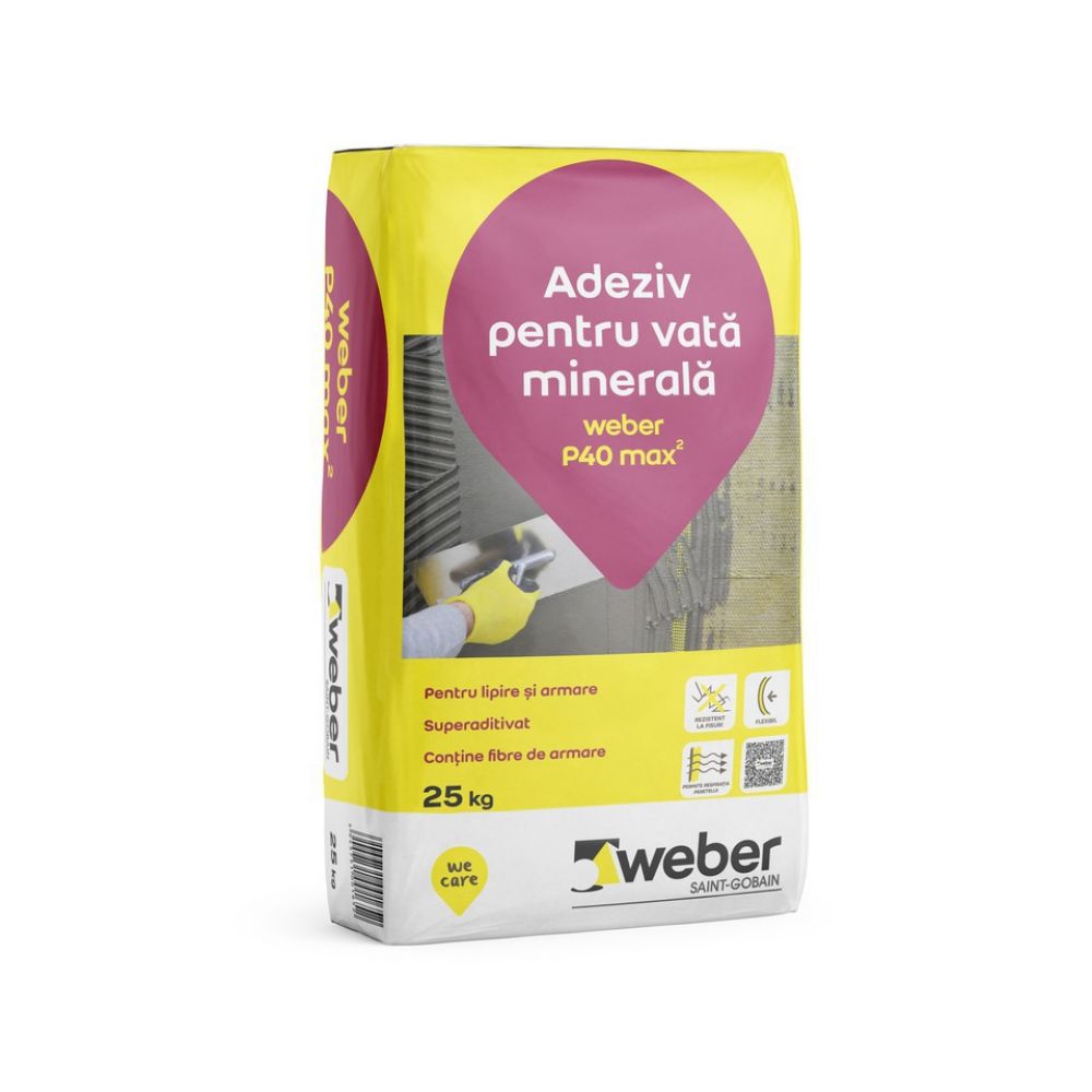 Adeziv pentru vată minerală Weber P40 max2, 25 kg