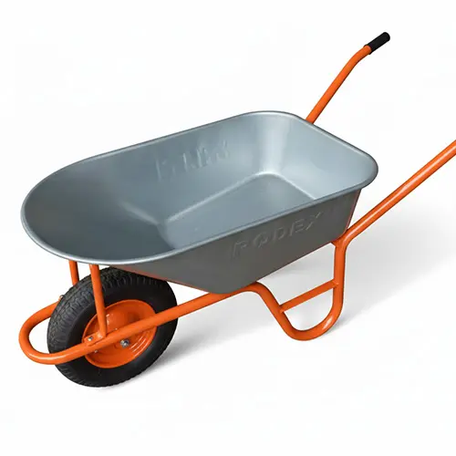 Roabă construcții Rodex cadru și cuvă oțel zincat, 100 l