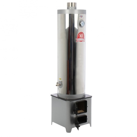 Ansamblu boiler otel 90 L, focar economic otel FM, termometru