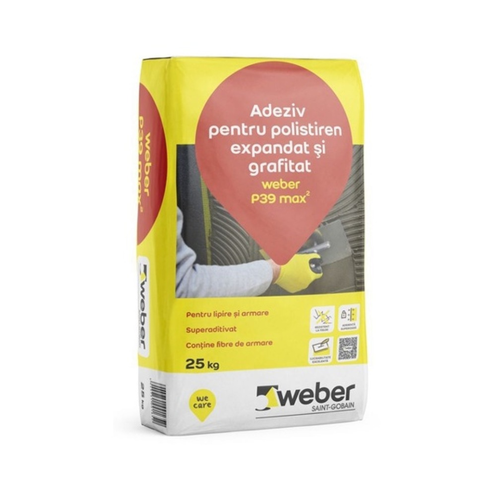 [P003680] Adeziv pentru polistiren expandat şi grafitat Weber P39 max2, 25kg