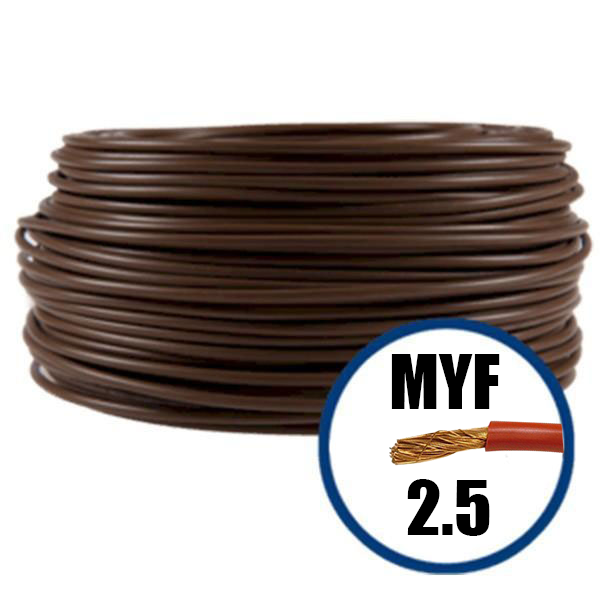 Conductor electric MYF (H05V-K) 2.5 mmp, izolaţie PVC, maro