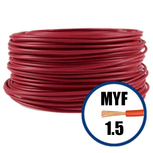 Cablu electric MYF (H05V-K) 1,5 mmp, izolatie PVC, rosu