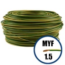 [P003871] Conductor electric MYF (H05V-K) 1.5 mmp, izolaţie PVC, galben-verde