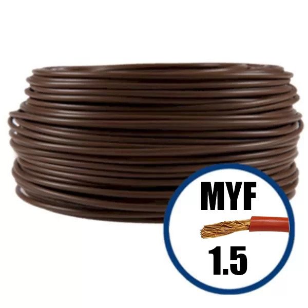 Conductor electric MYF (H05V-K) 1.5 mmp, izolaţie PVC, maro