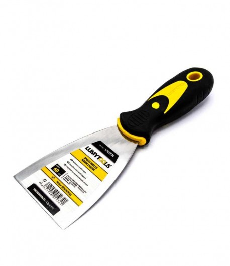 Șpaclu profesional din inox cu mâner cauciuc, 60 mm