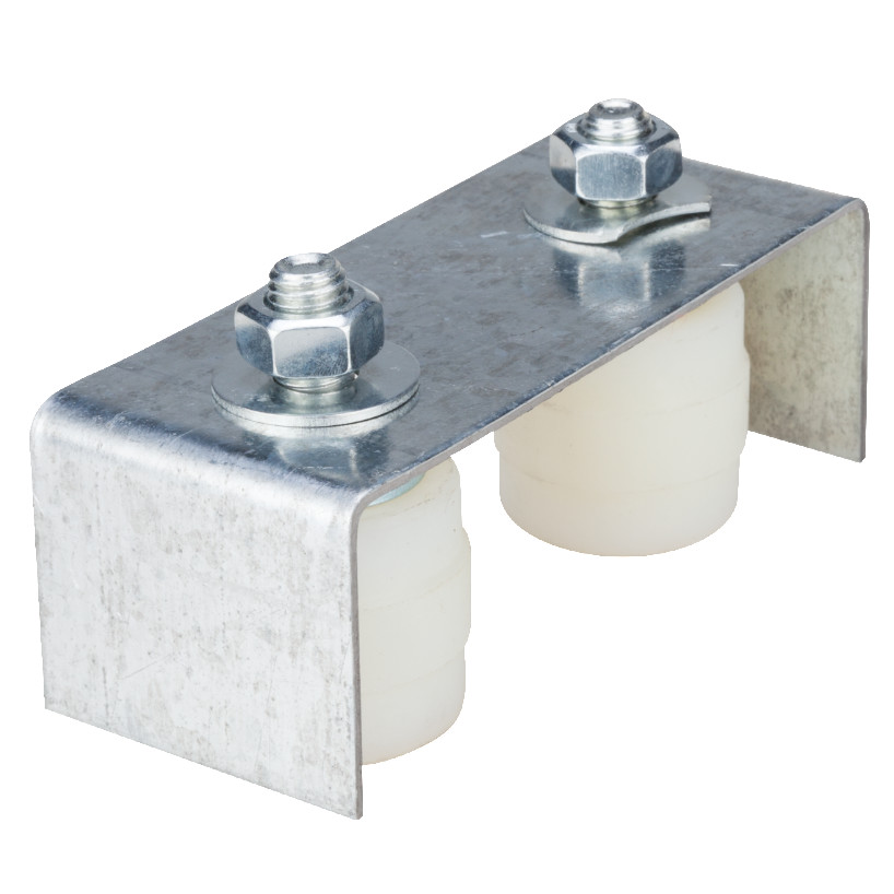 Ghidaj reglabil tip U pt porți cu 2 role, 42x40 mm