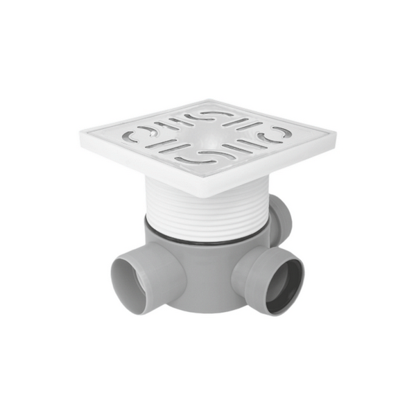 Sifon pardoseală 2 intrari D 40 mm cu gratar inox iesire D 50 mm Lt