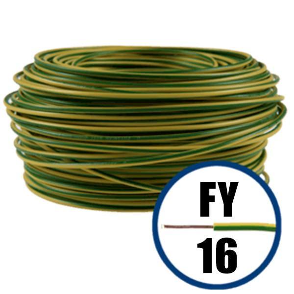 Cablu electric FY (H07V-U) 16 mmp, izolatie PVC, galben-verde
