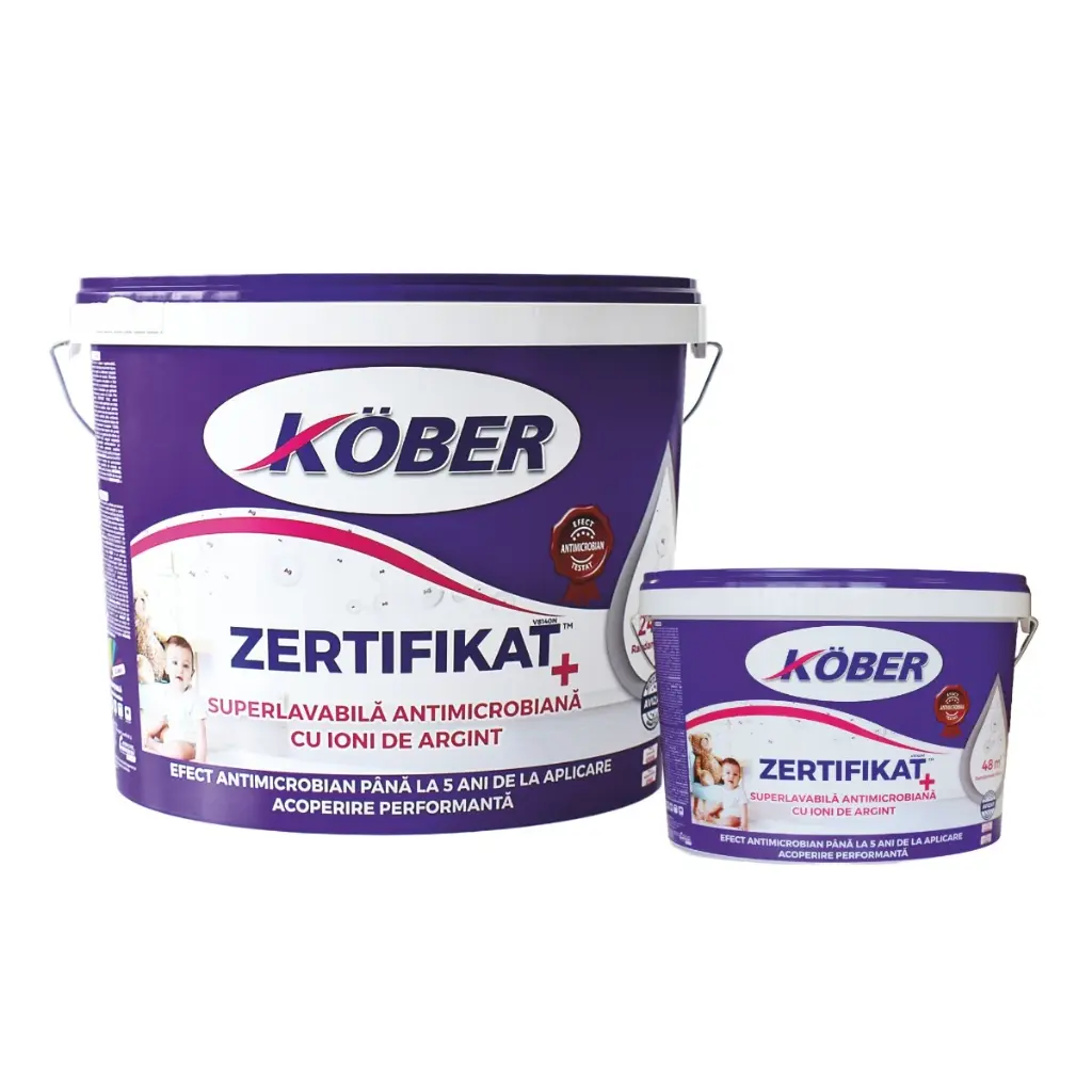 Vopsea superlavabilă pentru interior Zertifikat Plus cu ioni de argint albă, 15 l + 3 l gratis