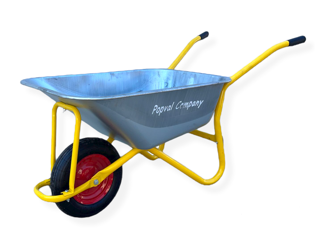 Roabă cu cuvă oţel zincat de 85 l și roată pneu WB6414-T, 3,5x8