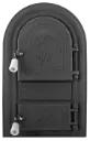 Ușă șemineu fontă cu cenușar decor Leo, 555x345 mm