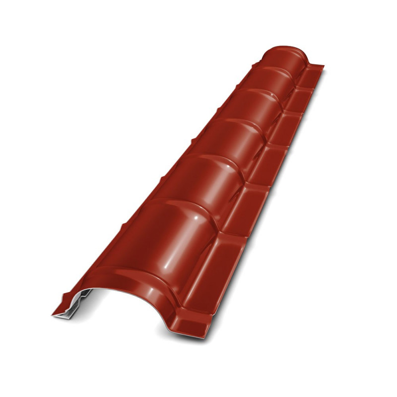 Coamă semirotundă RAL3011 roșie pentru țiglă metalică 0,4x312x2000 mm