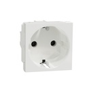 Priză simplă cu împământare Schneider Unica, NU303618 albă, 16A 2 poli