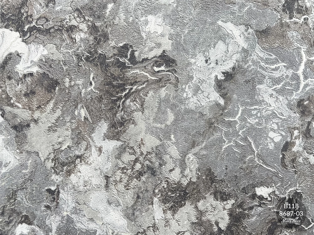 Tapet de lux living, gri texturat, model Khorezm, dimensiune 1.06m x 10, 05m