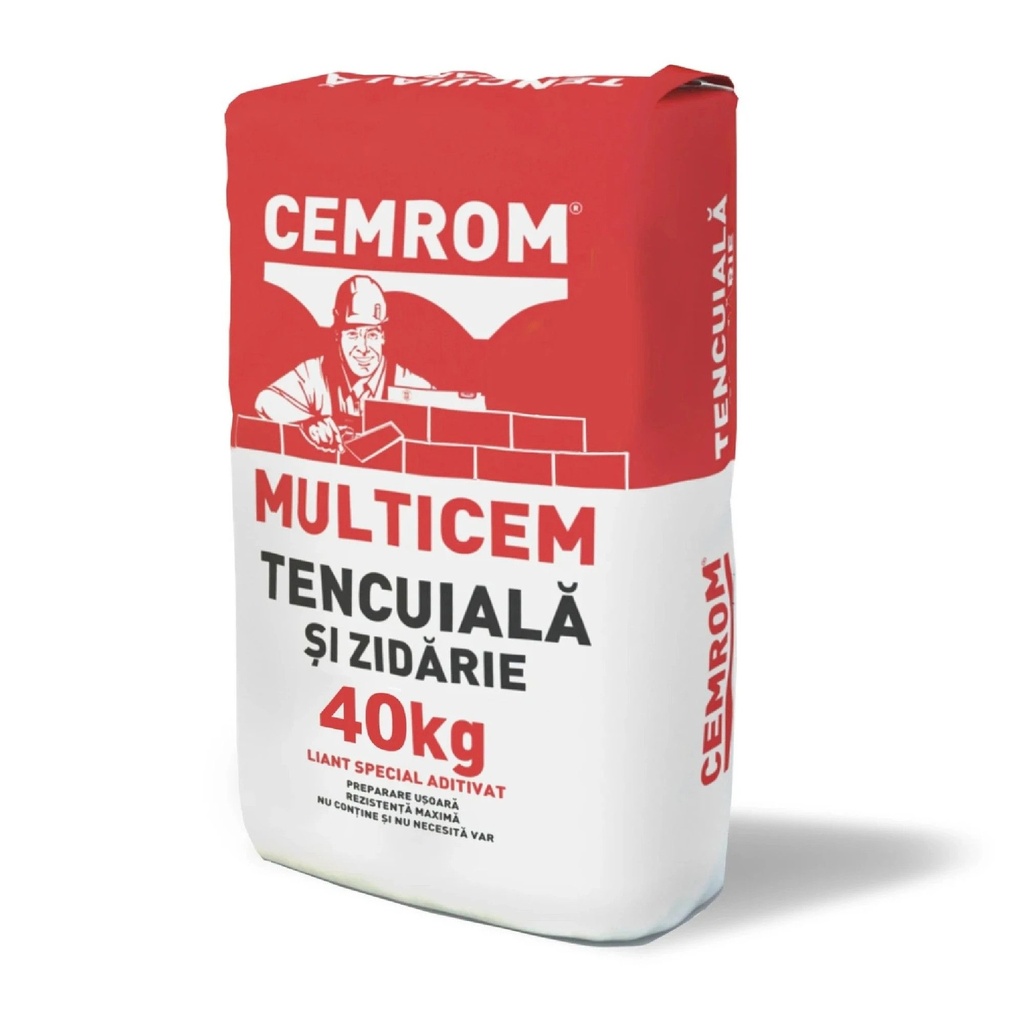 Liant zidarie si tencuială Cemrom Multicem, rezstență 12.5, 40 Kg